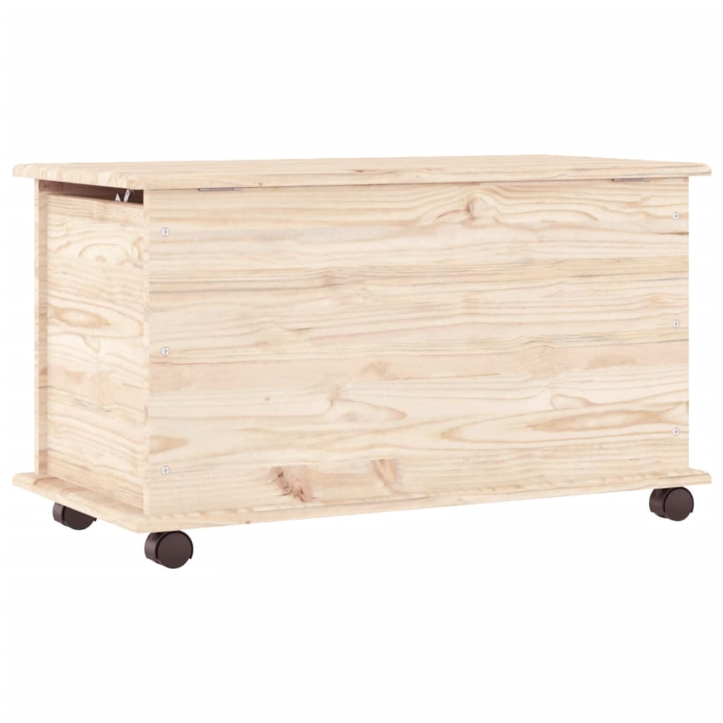 Storage Chest with Wheels ALTA 73x39.5x44 cm Solid Wood Pine - Organize Your Space with Style