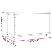 Storage Chest with Wheels ALTA 73x39.5x44 cm Solid Wood Pine - Organize Your Space with Style