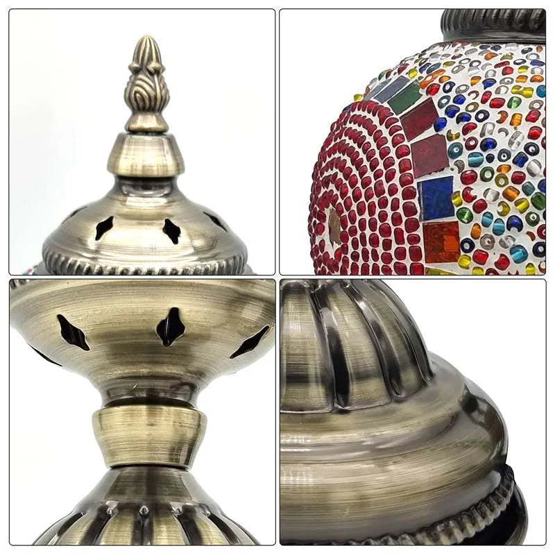 Turkish Moroccan Style Table Lamp | Mosaic Glass Bedside Desk Lamp