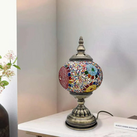 Turkish Moroccan Style Table Lamp | Mosaic Glass Bedside Desk Lamp