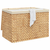 vidaXL Laundry Basket with 3 Sections - Water Hyacinth | Ample Space, Rustic Charm, Durable Material