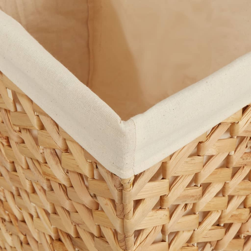 vidaXL Laundry Basket with 3 Sections - Water Hyacinth | Ample Space, Rustic Charm, Durable Material