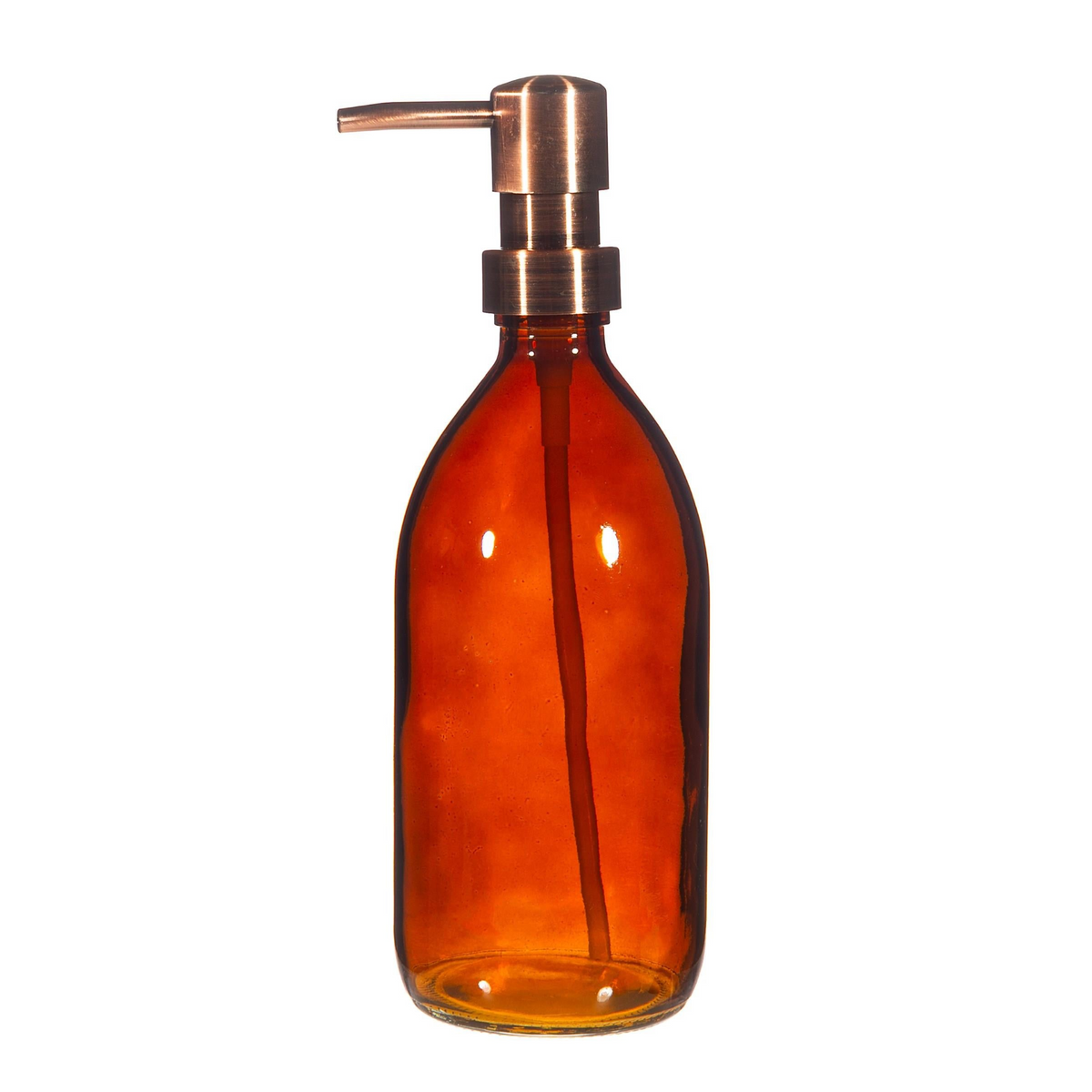 Amber Glass Refillable Bottle with Pump - Eco-Friendly Home Accessory