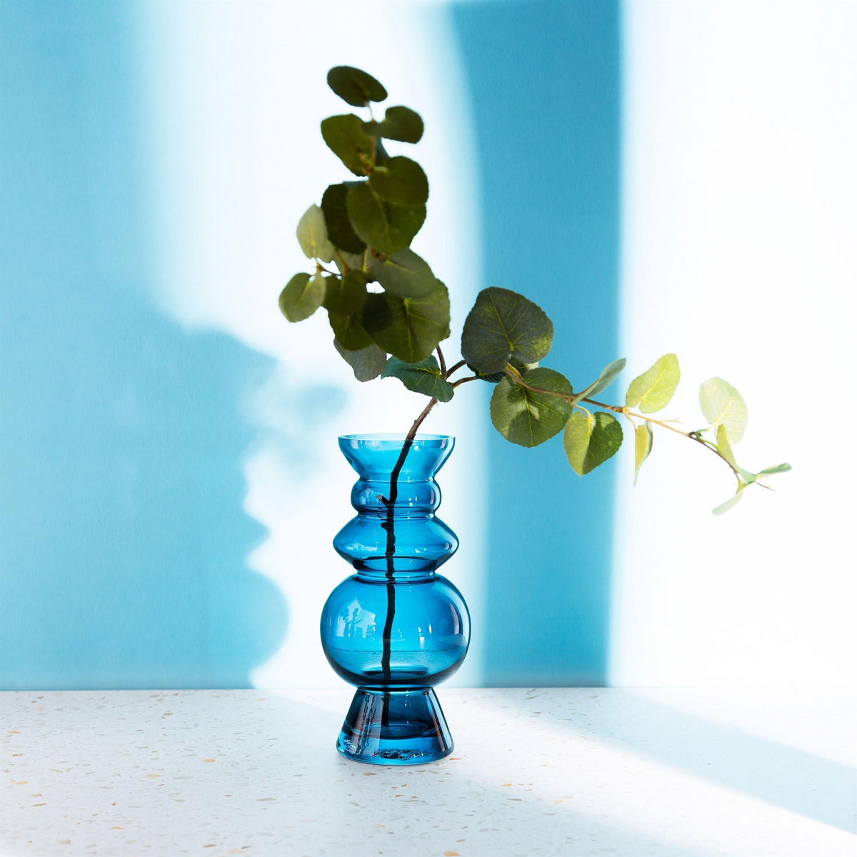 Selina Glass Vase Blue - Bohemian-inspired Home Decor