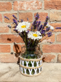 Boho Style Glass Candle Lantern with Weave | Versatile Decor Piece