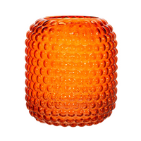 Amber Glass Bobble Vase - Bohemian-inspired Home Decor