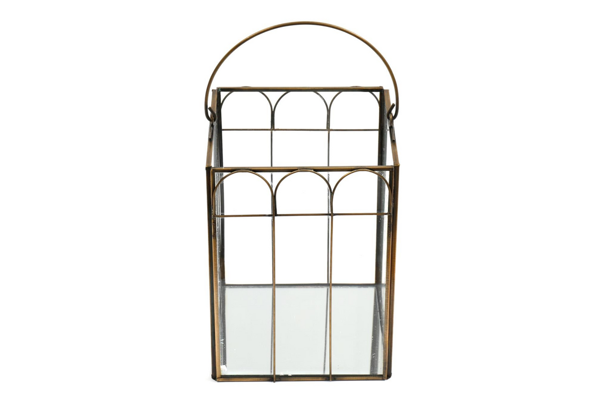 Mirrored Candle Lantern Large - Elegant Table-Top or Mantelpiece Decor