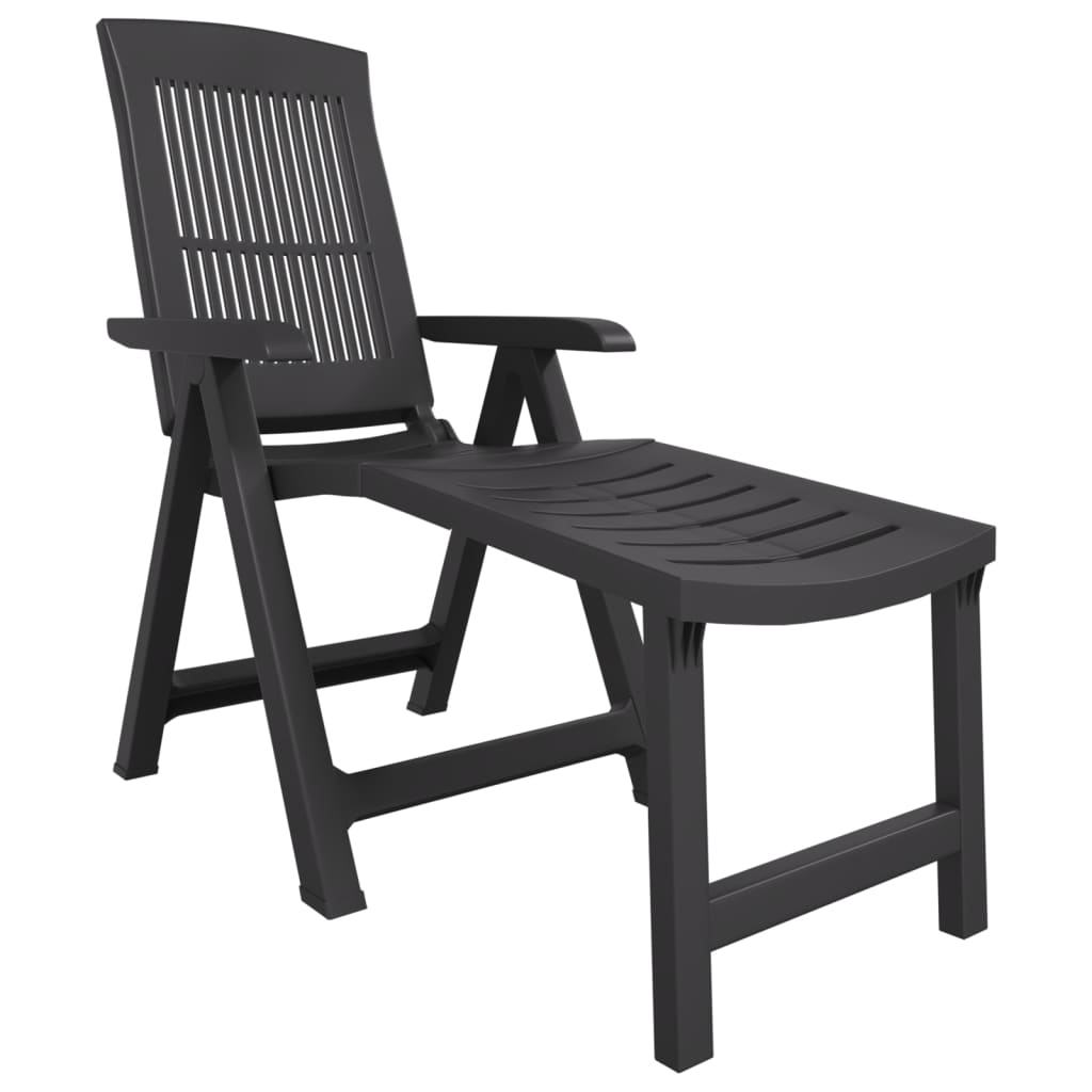 Sun Lounger Anthracite Plastic | Outdoor Garden Patio Furniture