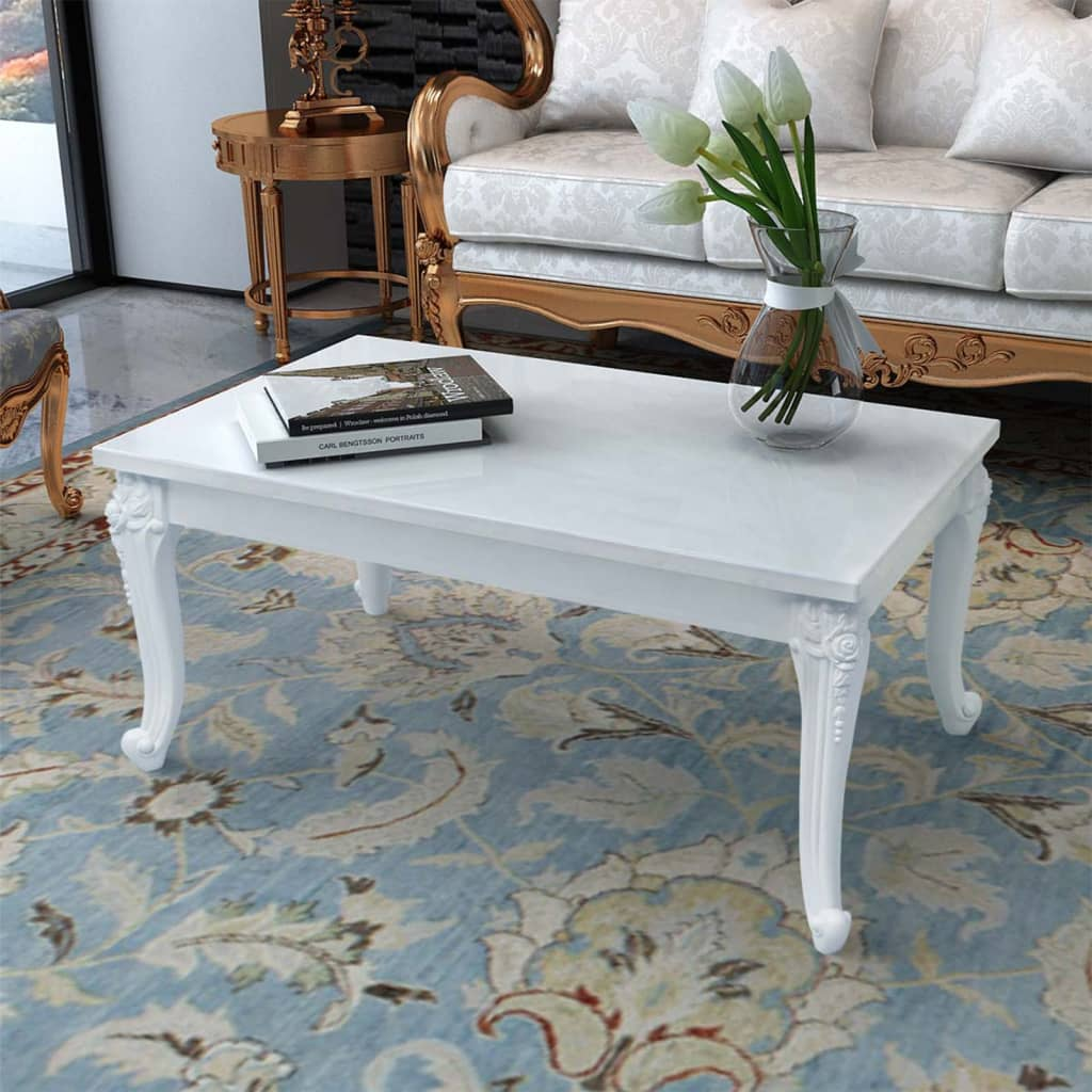 Coffee Table High Gloss White 100x50x42 cm - Elegant and Durable