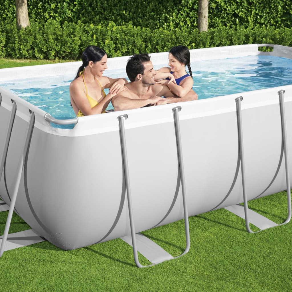 Bestway Power Steel Swimming Pool Set Rectangular 404x201x100 cm - Enjoy Fun and Luxury in Your Backyard