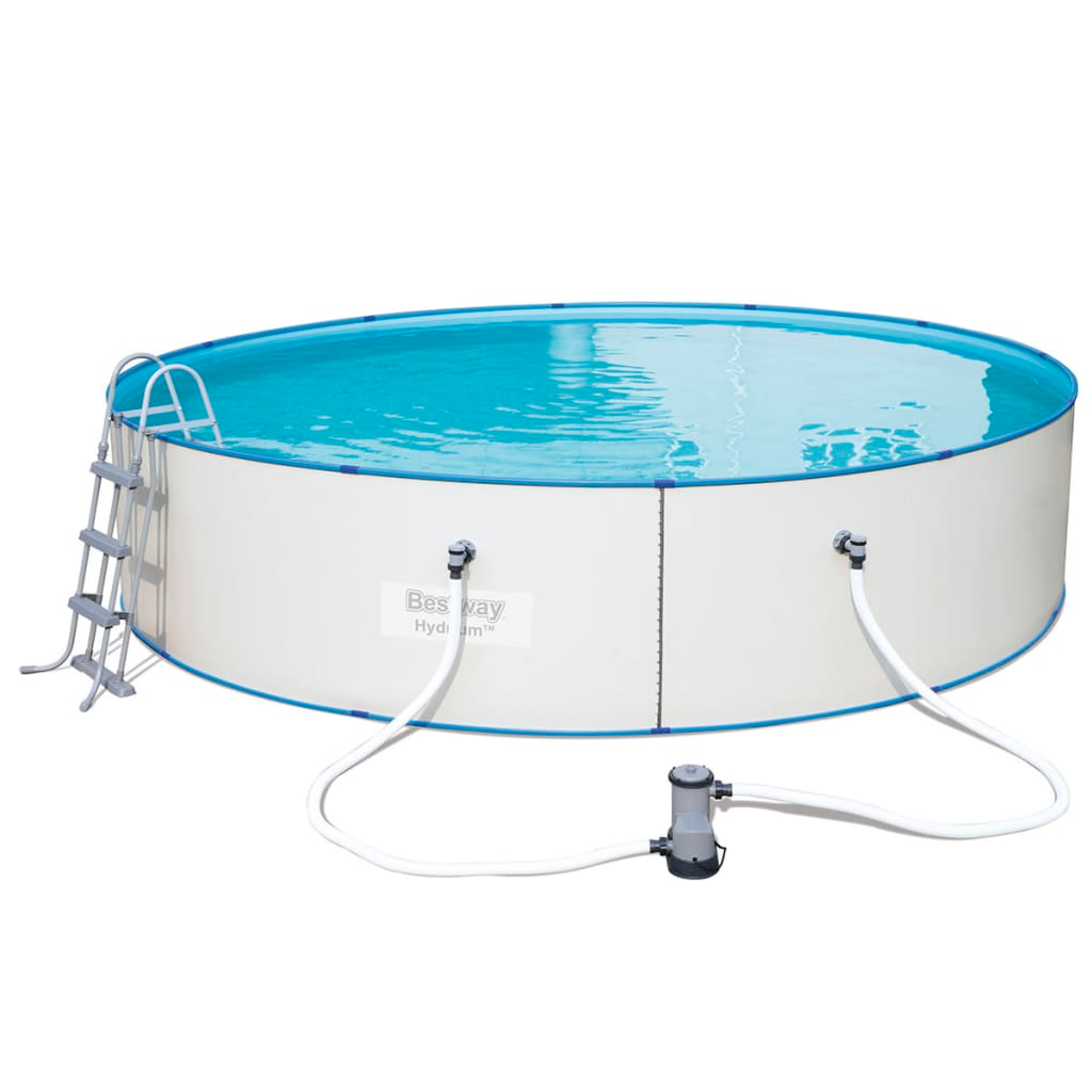 Bestway Hydrium Swimming Pool Set Steel Frame Round 460x90 cm - Durable and Spacious