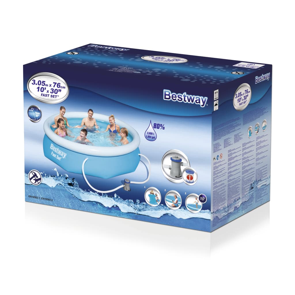 Bestway Swimming Pool Set Fast Set 305x76 cm 57270 - Enjoy Summer in Your Own Backyard!