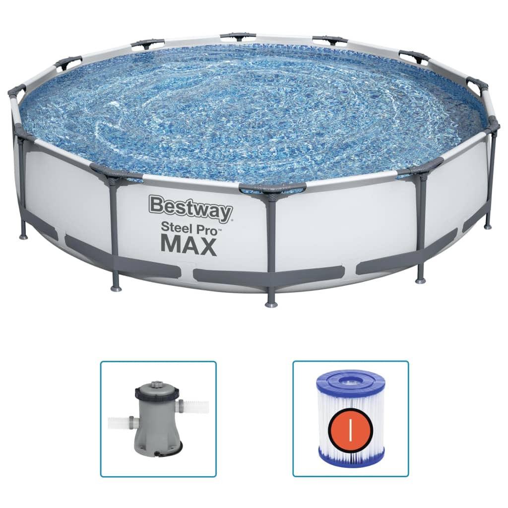 Bestway Steel Pro MAX Swimming Pool Set 366x76 cm - Enjoy Summer Fun in Your Own Backyard