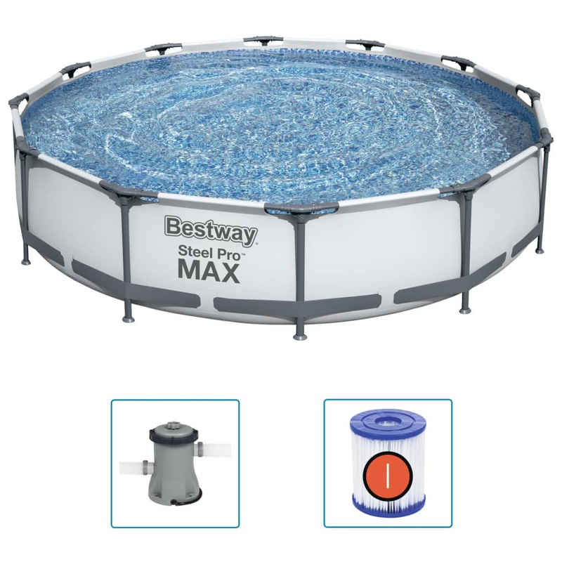 Bestway Steel Pro MAX Swimming Pool Set 366x76 cm - Enjoy Summer Fun in Your Own Backyard