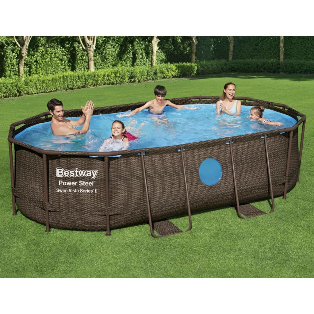 Bestway Power Steel Swimming Pool Set - Durable, Stylish, and Fun