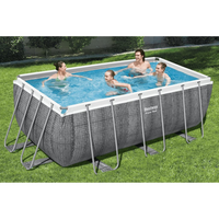 Bestway Power Steel Rectangular Swimming Pool Set 412x201x122 cm - Durable, Easy to Set Up, and Corrosion-Resistant