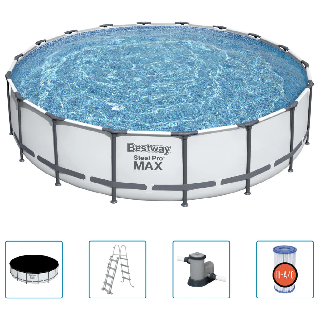 Bestway Steel Pro MAX Swimming Pool Set 549x122 cm - Durable, Easy to Set Up