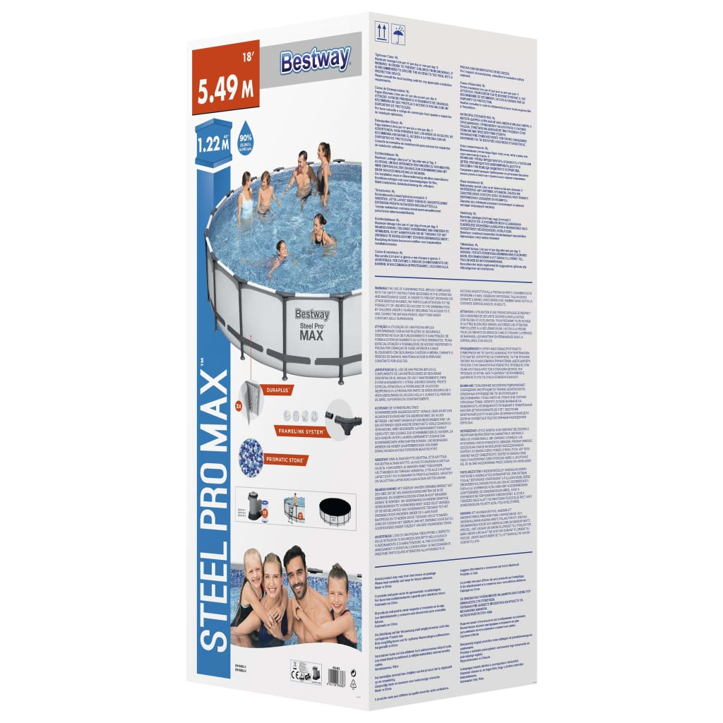 Bestway Steel Pro MAX Swimming Pool Set 549x122 cm - Durable, Easy to Set Up