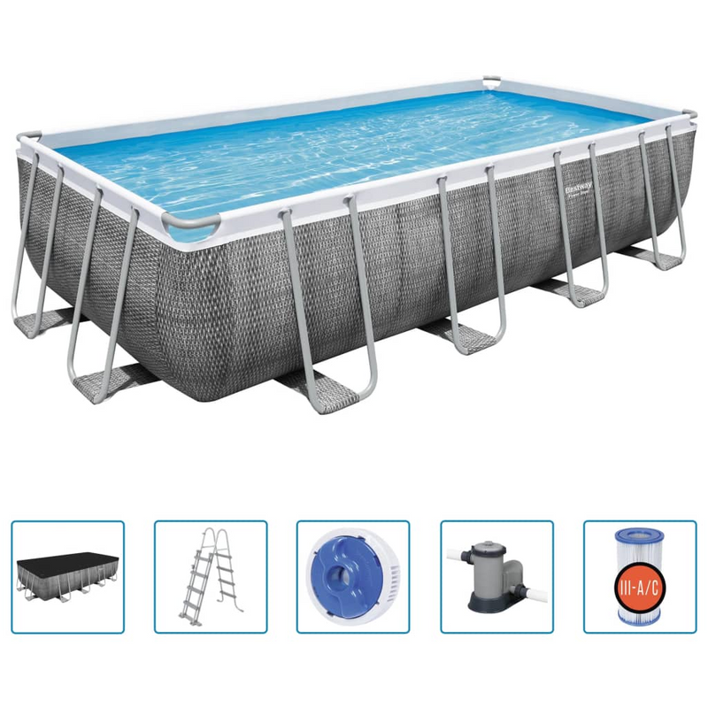 Bestway Power Steel Swimming Pool Set Rectangular 549x274x122 cm