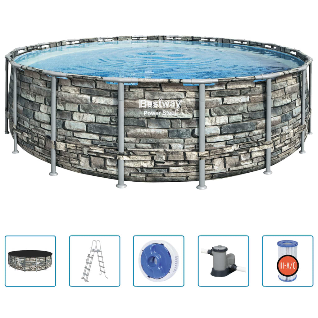 Bestway Power Steel Swimming Pool 549x132 cm - Enjoy Endless Fun in Your Backyard