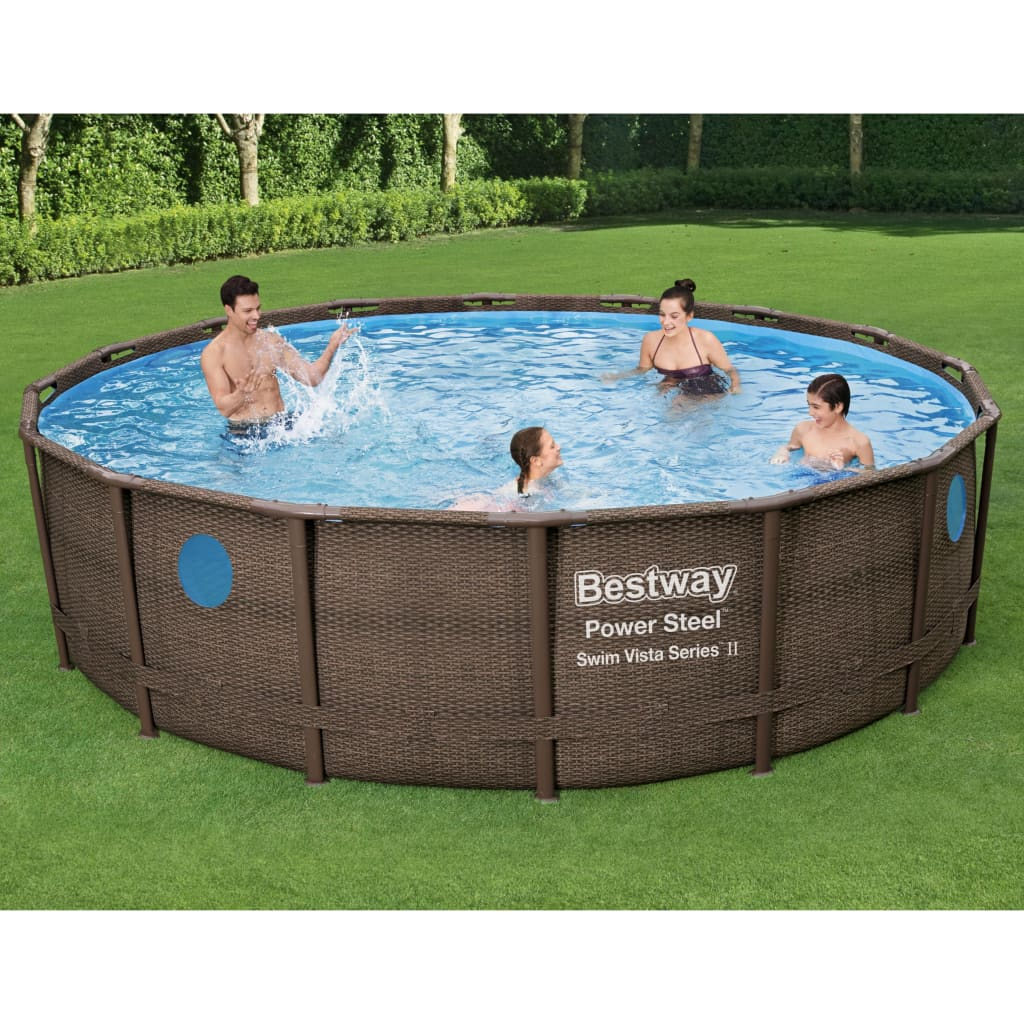 Bestway Power Steel Swimming Pool Set 488x122 cm - Durable, Stylish, and Easy to Set Up