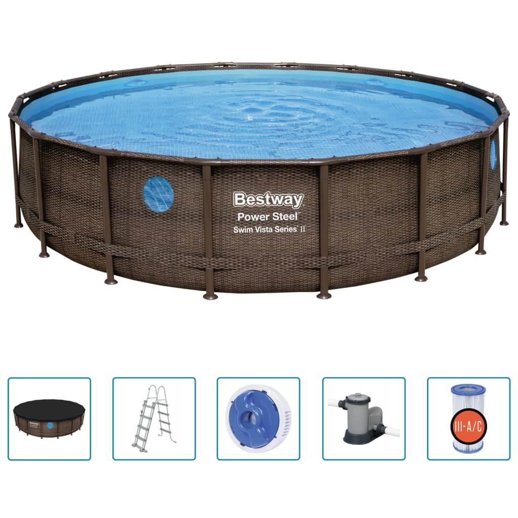 Bestway Power Steel Swimming Pool Set 549x122 cm - Above-Ground Pool for Fun in the Sun