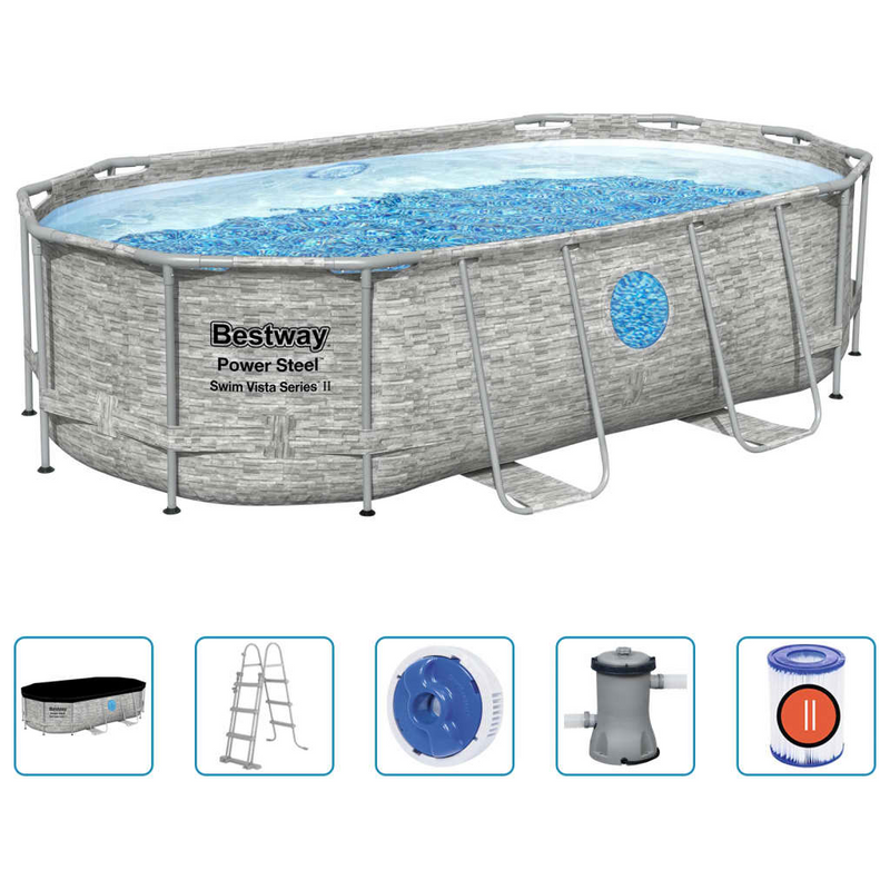 Bestway Power Steel Swimming Pool Set 427x250x100 cm | Durable & Stylish