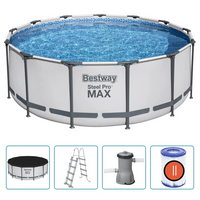 Bestway Steel Pro MAX Round Swimming Pool Set 396x122 cm - Enjoy Fun in the Sun with Family and Friends!