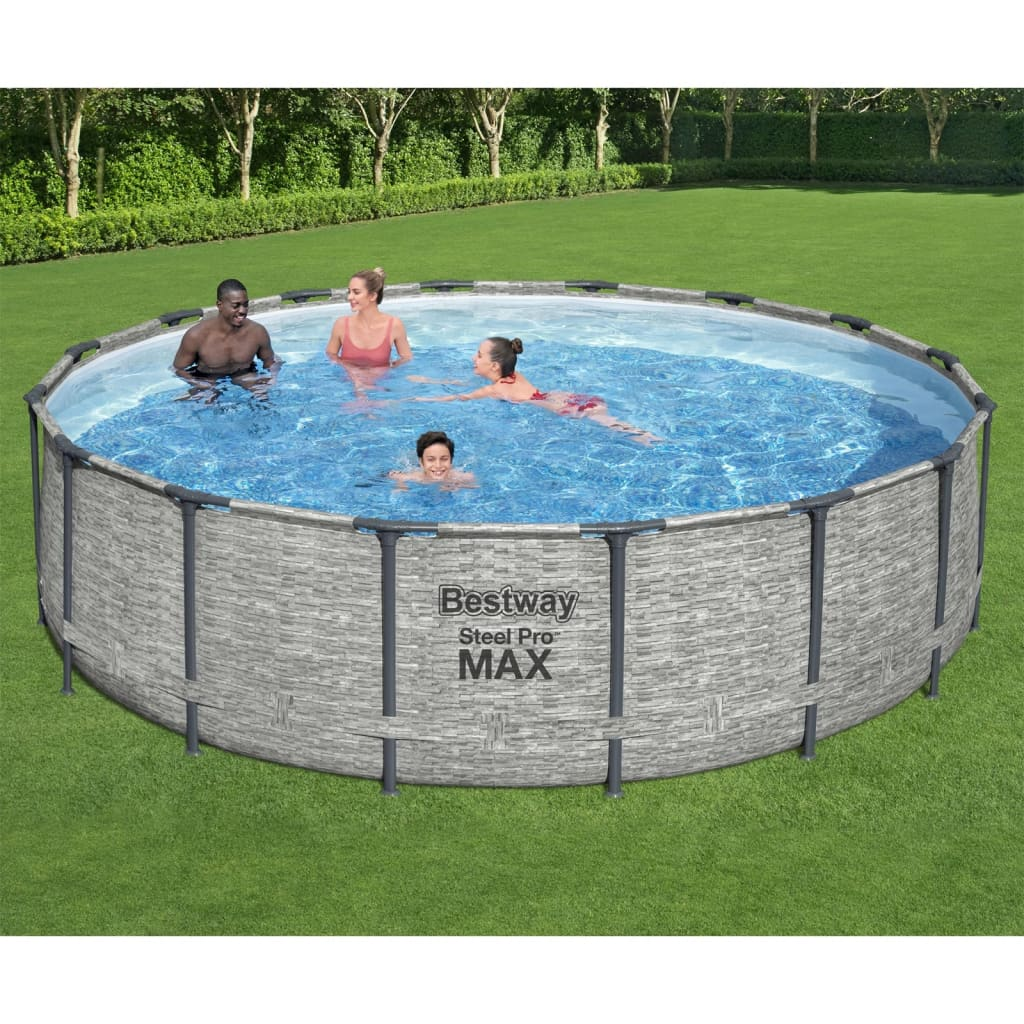 Bestway Power Steel Round Swimming Pool 488x122 cm - High-Strength and Durable