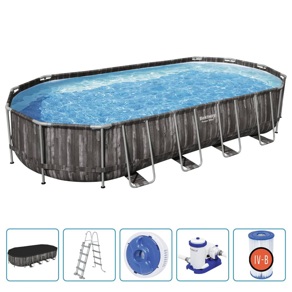 Bestway Swimming Pool Set Oval 7.32x3.66x1.22 m