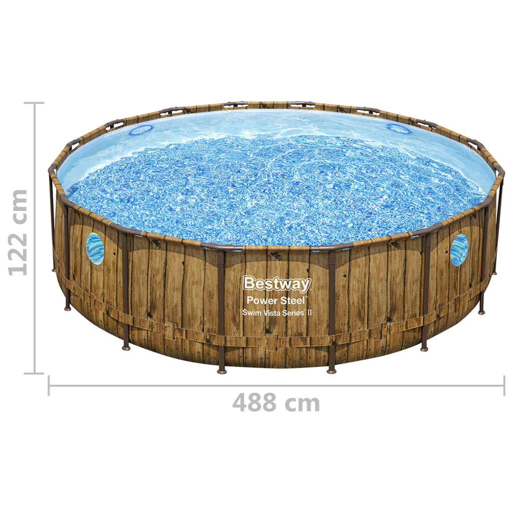 Bestway Power Steel Swimming Pool Set 488x122 cm | Durable and Stylish