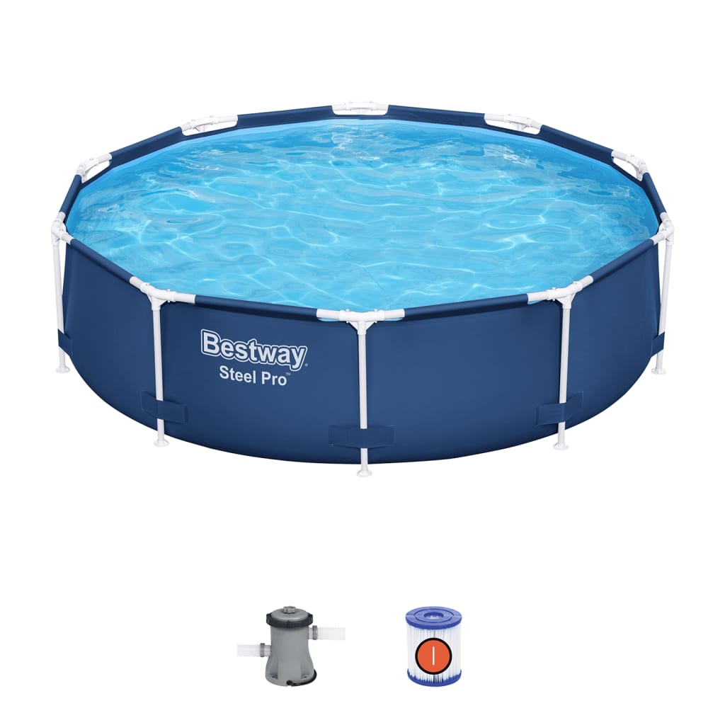 Bestway Steel Pro Swimming Pool 305x76 cm - Durable, Easy to Assemble, and Provides Clean Water