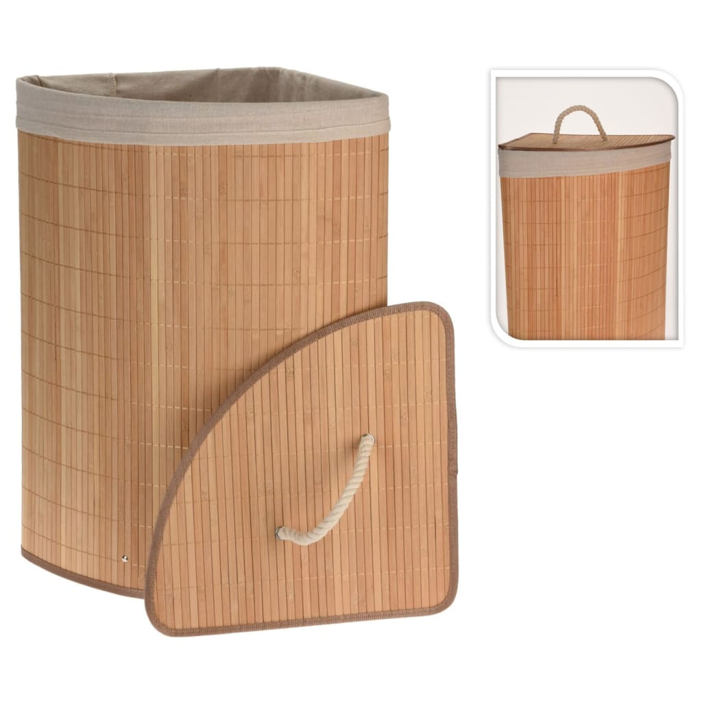 Bathroom Solutions Corner Laundry Basket Bamboo - Organize Your Laundry in Style