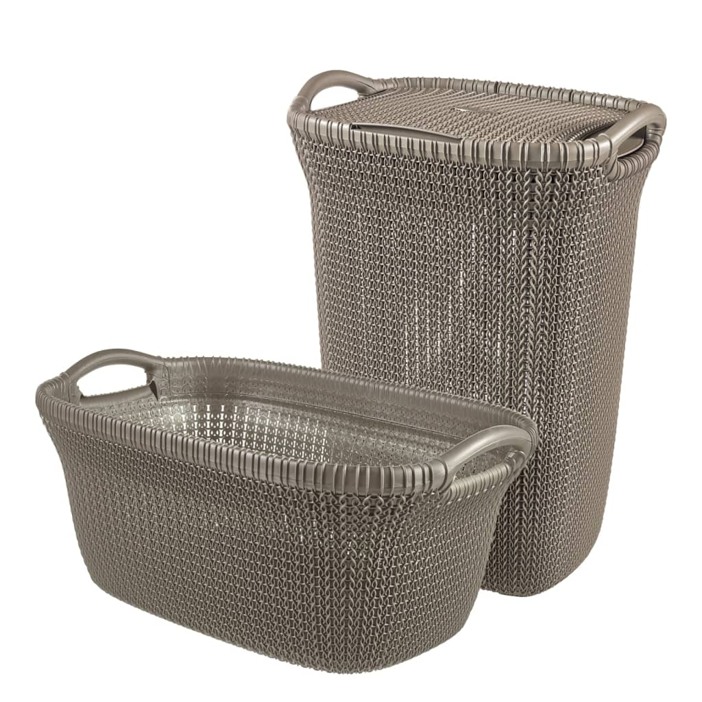 Curver Laundry Basket Knit 40L Metallic Brown - Functional and Stylish