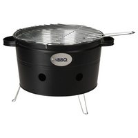 ProGarden BBQ Bucket with 2 Handles 34.5 cm Matte Black - Charcoal Grill for Outdoor Barbecue Cooking