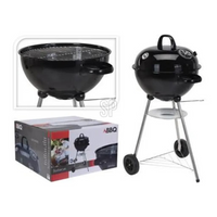 ProGarden BBQ Grill Ball Shape Black - Sturdy Stainless Steel Outdoor Barbecue with Wheels and Thermometer