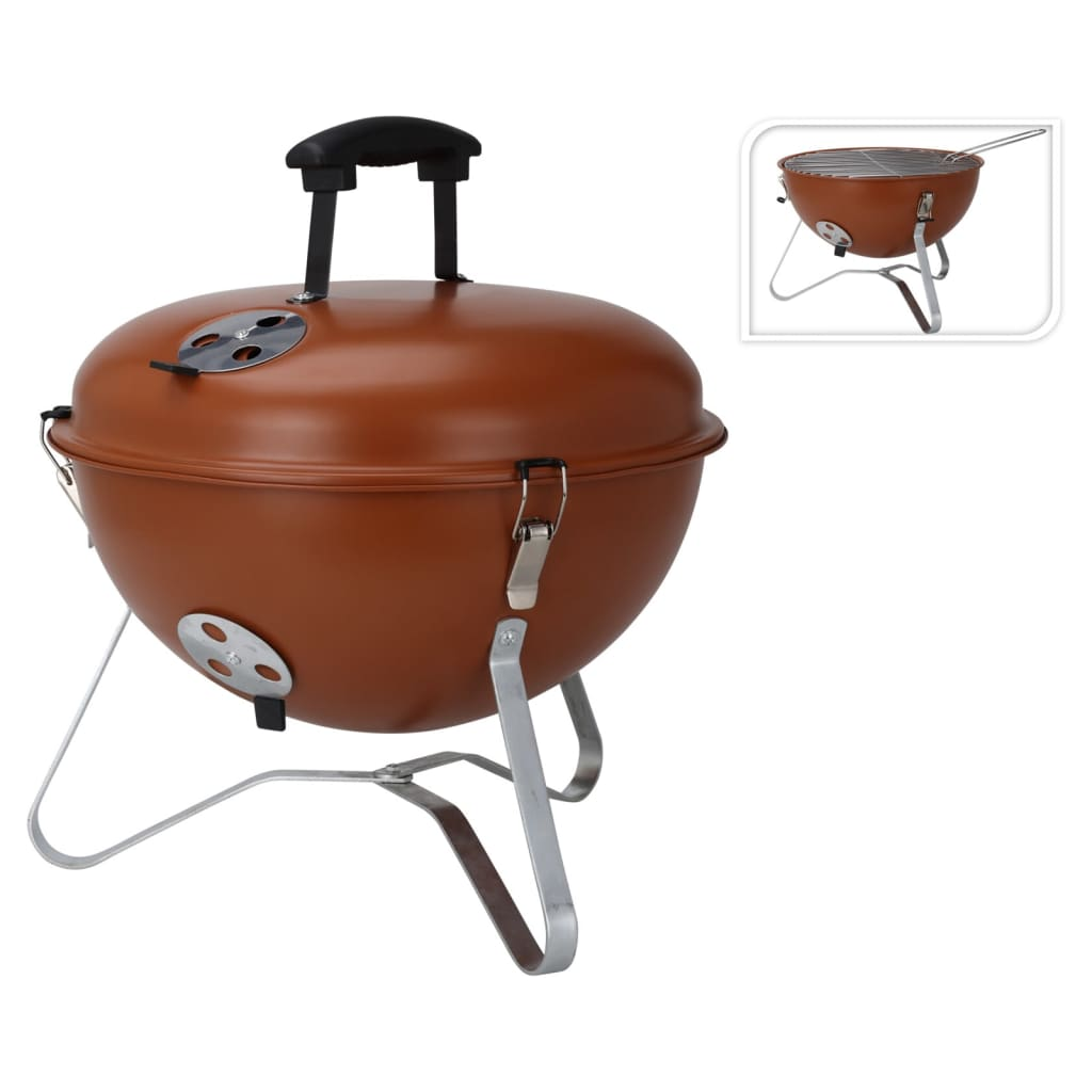 ProGarden BBQ Grill Ball Shape 37 cm Orange - Compact Design, High Temperature-Resistant Powder Coating