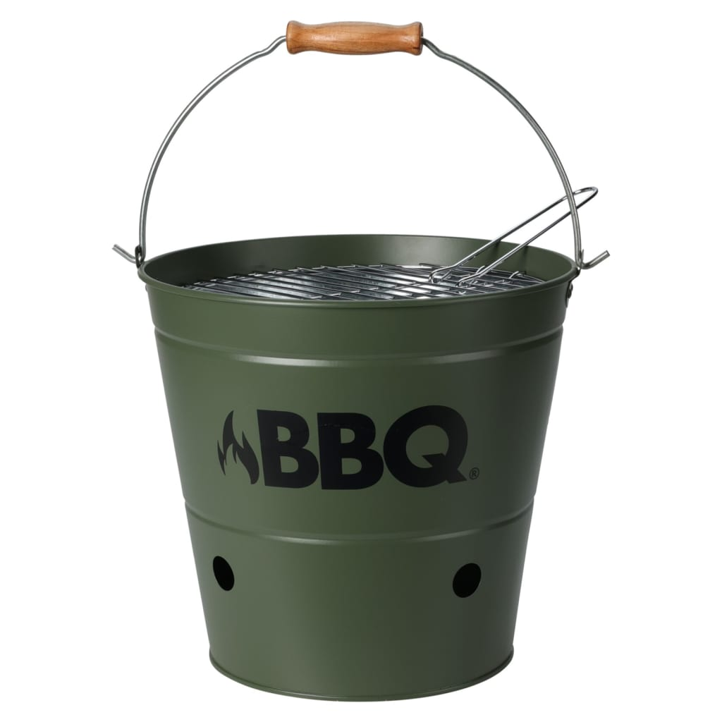 ProGarden Bucket Barbecue Grill BBQ 26 cm Olive Green - Portable and Versatile Outdoor Cooking Option