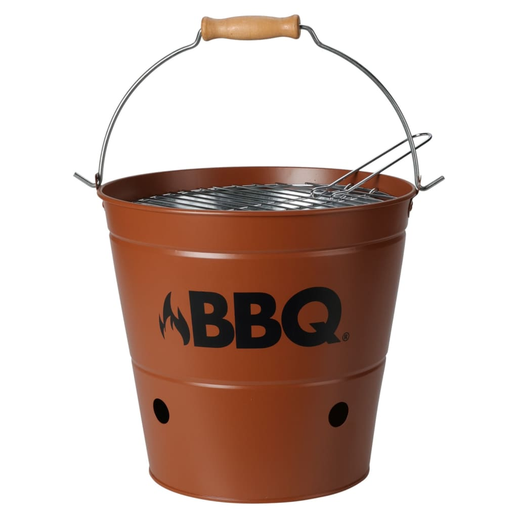 ProGarden Bucket Barbecue Grill BBQ 26 cm Dark Orange - Portable and Compact Outdoor Cooking