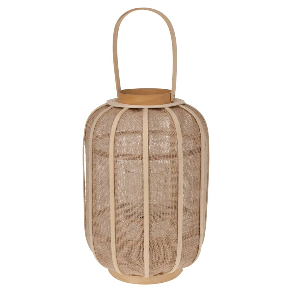 H&S Collection Hanging Lantern Rattan 28x40 cm Beige - Rustic Design, Reed and Rattan Material