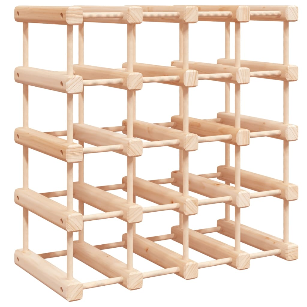 Wine Rack for 20 Bottles - Solid Wood Pine, Natural Finish