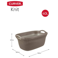 Curver Laundry Basket Knit 40L Metallic Brown - Functional and Stylish