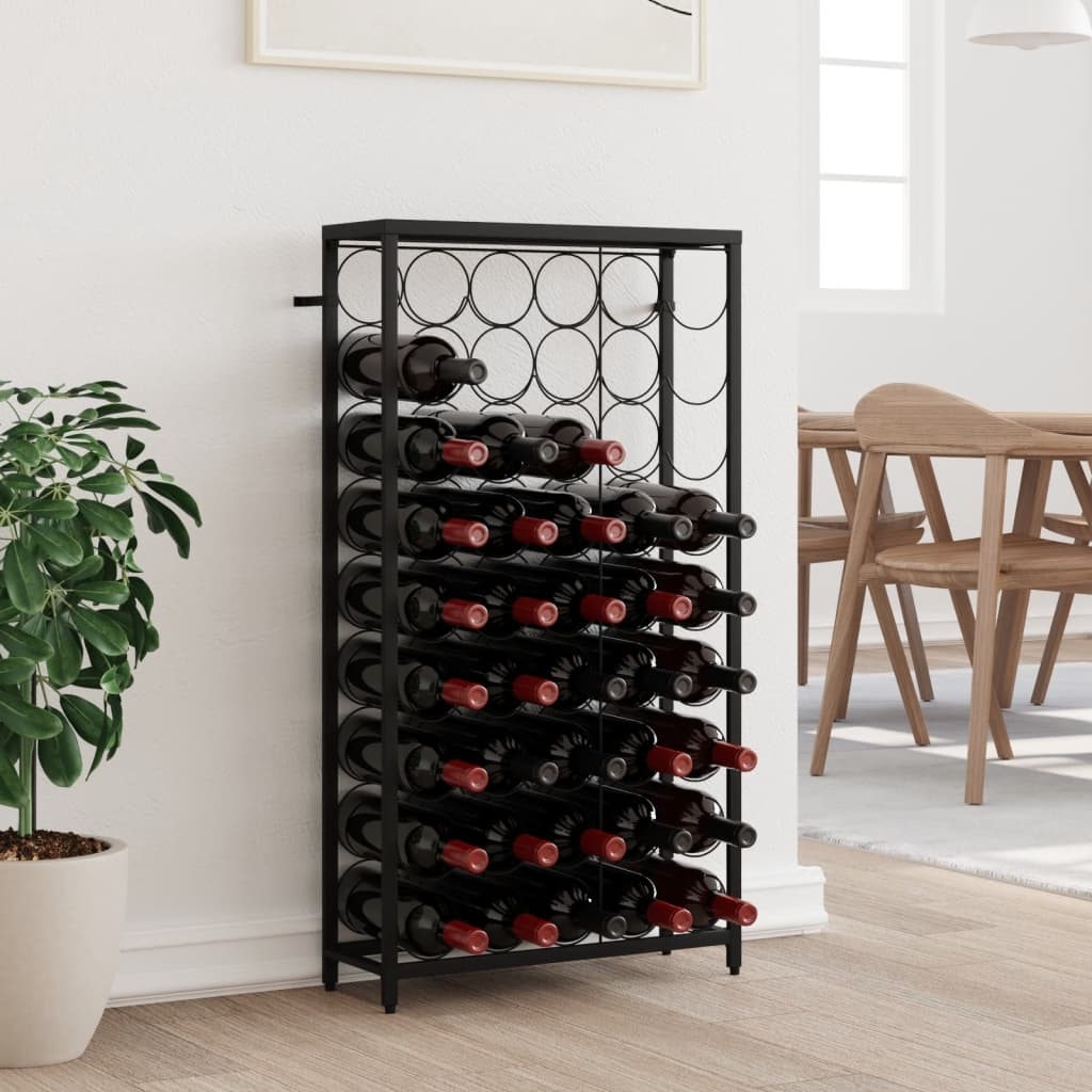 Wine Rack for 45 Bottles Black | 54x18x100 cm | Wrought Iron