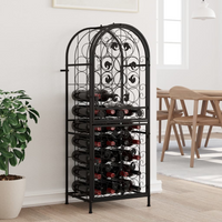 Wine Rack for 41 Bottles Black 45x36x120 cm Wrought Iron