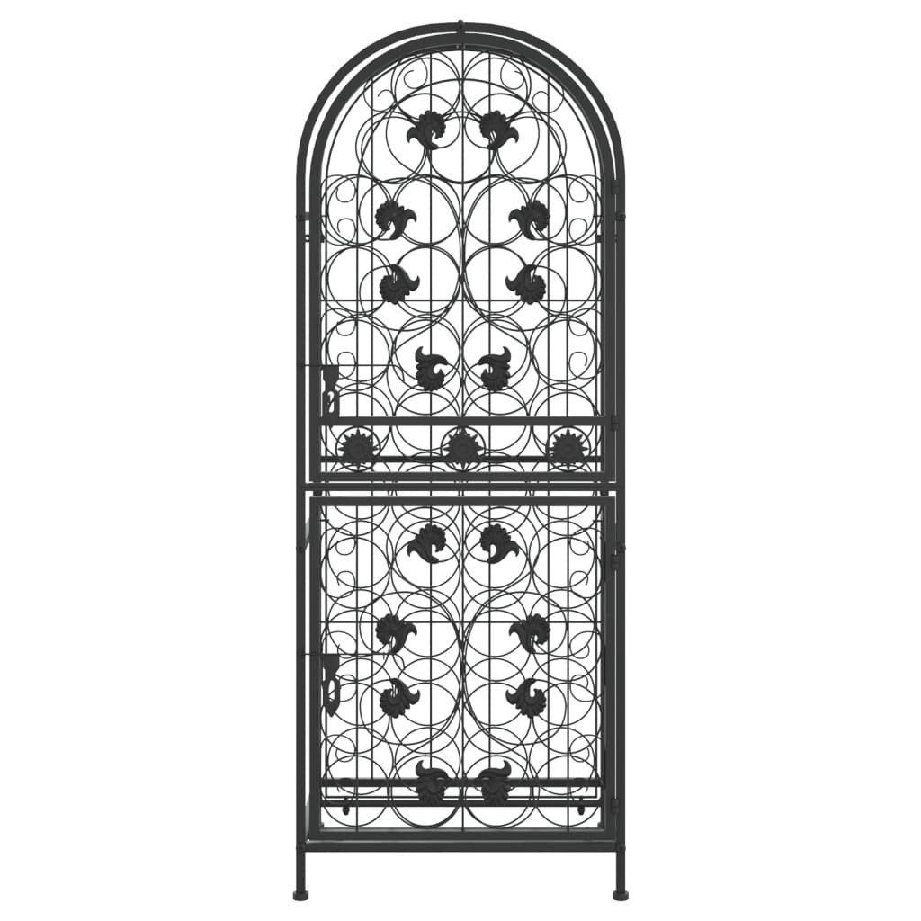 Wine Rack for 41 Bottles Black 45x36x120 cm Wrought Iron