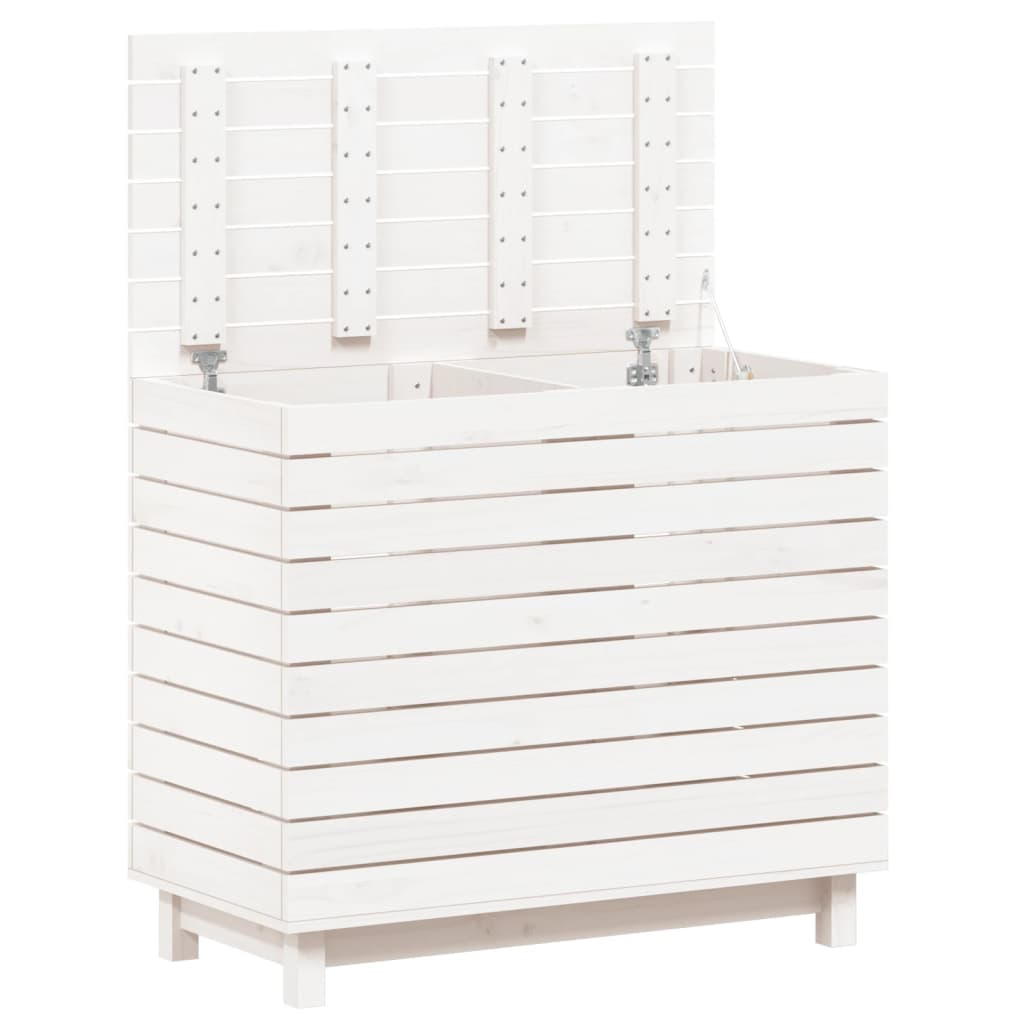 vidaXL Laundry Basket White 88.5x44x76 cm Solid Wood Pine - Convenient and Stylish Storage Solution