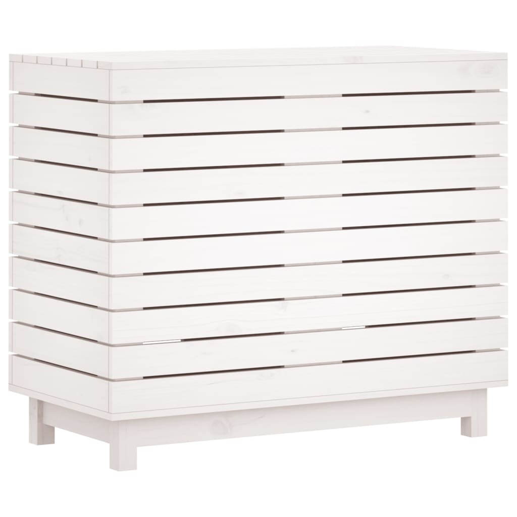 vidaXL Laundry Basket White 88.5x44x76 cm Solid Wood Pine - Convenient and Stylish Storage Solution