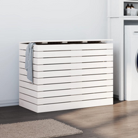 vidaXL Laundry Basket White 88.5x44x66 cm Solid Wood Pine - Convenient and Stylish Storage Solution