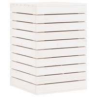 vidaXL Laundry Basket White - Solid Wood Pine - 44x44x66 cm