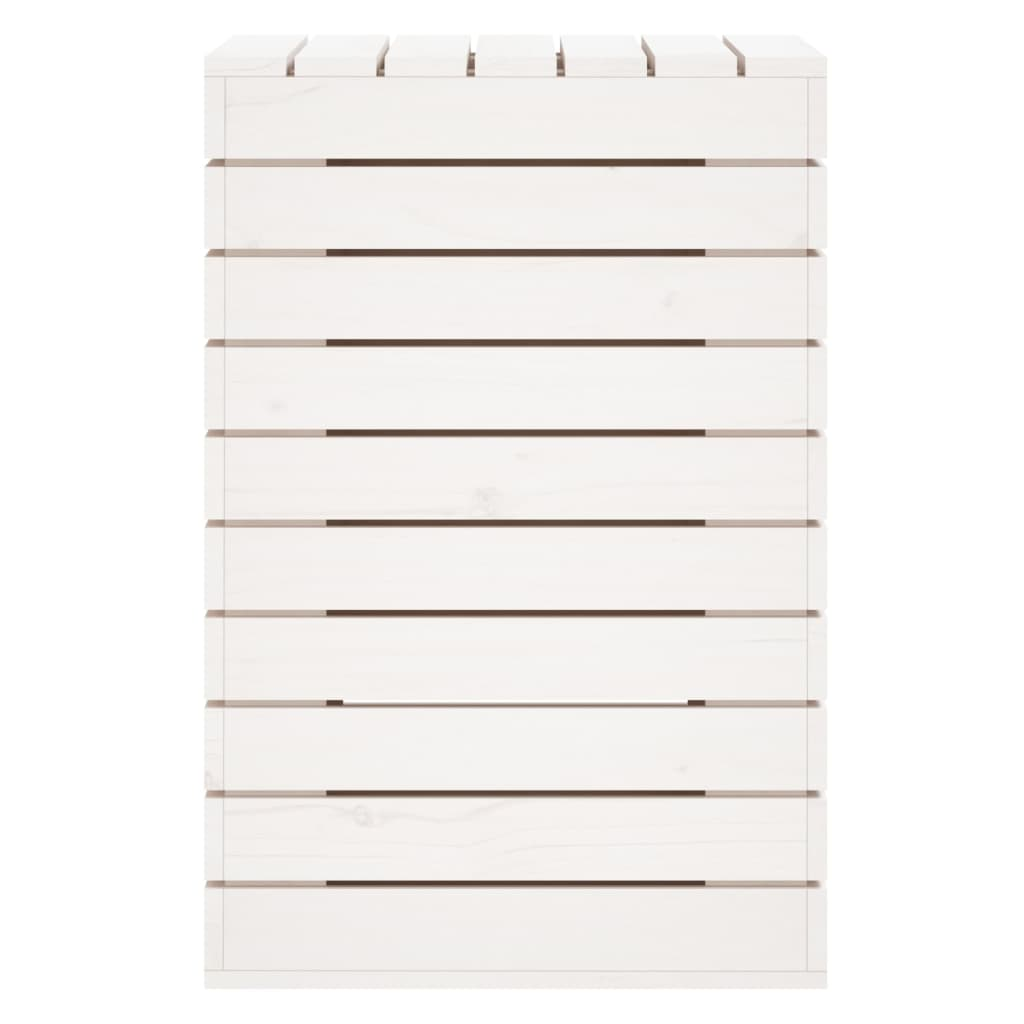 vidaXL Laundry Basket White - Solid Wood Pine - 44x44x66 cm